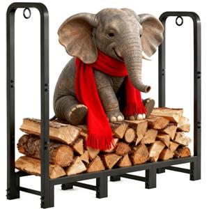 AMAGABELI GARDEN & HOME Amagabeli Garden Home 1.2m Legnaia da Esterno Portalegna per Camino Porta Legna per Legna da Ardere Impieghi Gravosi in Metallo Portalegna da Esterno Accessori per Attrezzi Nero