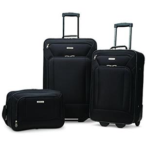 American Tourister Fieldbrook XLT Softside Valigia verticale, Nero, 4-Piece Set (BB/DF/21/25), Fieldbrook Xlt Softside Valigia verticale