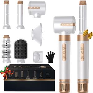 UKLISS Hair Styler 7 in 1 Pro, Spazzola Asciugacapelli & Air Styler Set con Arricciacapelli Automatico, Spazzola Lisciante per Capelli, Phon Capelli, Thermal Brush, Hair Dryer Regali per Donne