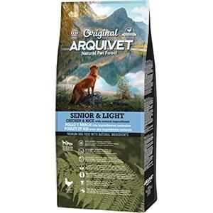 ARQUIVET Original - Senior & Light - Pollo e riso - 12 kg - Crocchette per cani anziani di pollo e riso - alimento secco per cani - tutte le razze - ingredienti naturali