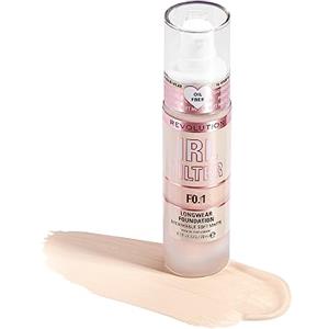 Revolution Beauty London Makeup Revolution, Fondotinta a lunga tenuta con filtro IRL, copertura da media a completa, F0.1, 23 ml