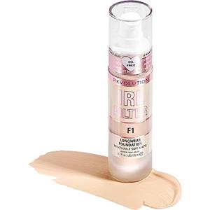 Revolution Beauty London Makeup Revolution, IRL Filter, Fondotinta Longwear, Copertura da media a totale, Finitura opaca, Durata 16 ore, F1, Toni della pelle chiari, 23ml