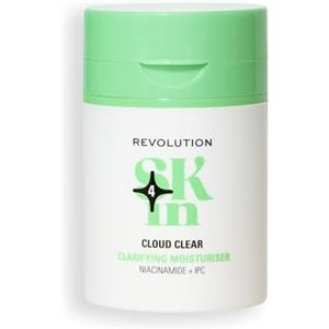 Revolution Skincare London Revolution SKin, Cloudy Clear Clarifying Moisturiser, Crema Viso Leggera e Idratante con Niacinamide, Vegana e Cruelty-Free, 50ml
