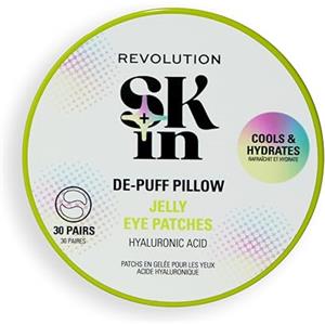 Revolution Skincare London Revolution SKin, De-Puff Pillow Eye Patches, Patch Hydrogel per Occhi con Acido Ialuronico, Raffreddano e Idratano, Vegani e Cruelty-Free, 30 Coppie