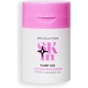 Revolution Skincare London Revolution SKin, Plump-Tide Soothing Moisturiser, Crema Viso Calmante con Peptidi e Acido Ialuronico, Vegana e Cruelty-Free, 50ml