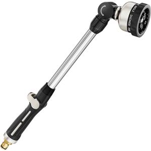 FANHAO Pistola per Irrigazionein metallo a 9 Modelli Regolabili, Pistola a Spruzzo Estesa con Flusso d'Acqua Controllabile, Lavaggio Auto, Pulizia del Cortile, Irrigazione del Giardino -Nero