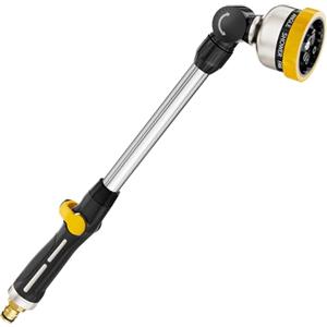 FANHAO Pistola per Irrigazionein metallo a 9 Modelli Regolabili, Pistola a Spruzzo Estesa con Flusso d'Acqua Controllabile, Lavaggio Auto, Pulizia del Cortile, Irrigazione del Giardino- Giallo