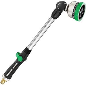 FANHAO Pistola per Irrigazionein metallo a 9 Modelli Regolabili, Pistola a Spruzzo Estesa con Flusso d'Acqua Controllabile, Lavaggio Auto, Pulizia del Cortile, Irrigazione del Giardino -Verde