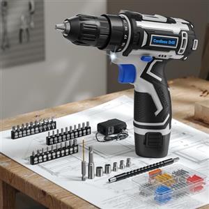 VIWKO 12V Avvitatore a Batteria, Trapano Avvitatore Batteria Max 25NM, 98 Accessori, 25+1 Impostazione Coppia Trapano Elettrico, 2000mAh Batterie, LED Luce, 10mm Mandrino, Per Riparazione e Fai da te