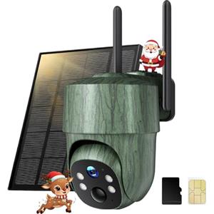 CEYOMUR 4G LTE Fototrappola con SIM, 2K PTZ Fototrappola Solare con Batteria 8400mAh e APP, Telecamera Infrarossi Invisibili 940nm e Visione Notturna a Colori, Streaming Live, Motion Attivato