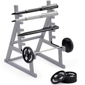 ZesGlyxyr Portapenne per Squat, Portapenne con Bilanciere, Penne Tema Palestra per Scrivania Supporto Bilanciere e Manubri, Regalo Divertente per Ufficio e Casa