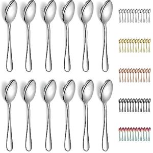 Evanda Cucchiaini da caffè 12 pezzi da 14cm, cucchiaio da tè in acciaio inox, posate per tè, caffè, torte, dessert e insalate, lavabili in lavastoviglie