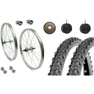 MADICKS COPPIA CERCHI COMPLETI POSTERIORE + ANTERIORE 26 X 1.75 + COPERTONI 26x1.95 + CAMERE D'ARIA VALVOLA ITALIA + RUOTA LIBERA 7 VELOCITÀ PER CITY BIKE - OLANDA - BICI DA PASSEGGIO