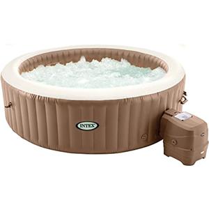 Intex 28412EX - PureSpa Vasca Idromassaggio Gonfiabile Bubble Massage, 8 posti, 170 Getti, Riscaldatore, PVC, Beige, 236x71 cm