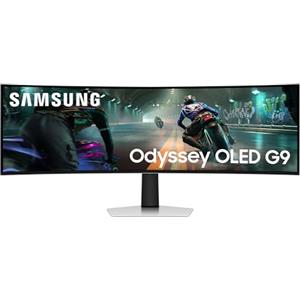 Samsung Monitor Gaming Odyssey OLED G9 (S49DG912), Curvo (1800R), 49'', 5120x1440 (DQHD), 32:9, HDR10+, QD-OLED, 144Hz, 0,03ms (GtG), Compatibiltà G-Sync, HDMI 2.1, Micro HDMI, DP, Ingresso Audio