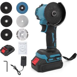 Weytoll Mini smerigliatrice angolare, batteria da 21 V Mini Flex 10.000 rpm/76 mm, strumento di rettifica elettrico con 2 batterie, 7 dischi per taglio, lucidatura e loop