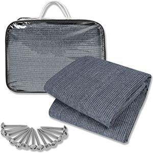 Froadp Tappeto da Campeggio HDPE Stuoia ll'aperto Antiscivolo Tappetino per Tende da Sole con Foro in Alluminio e Borsa per Il Trasporto Tendalino Camper Lavabile per Roulotte Veranda (400x600cm)