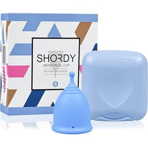 SHORDY Coppa mestruale, confezione singola (Small) con scatola, coppetta mestruale flessibile e posacenere per periodo, protezione fino a 12 ore, alternativa ecologica a tamponi, dischi, pastiglie