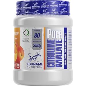 Tsunami Nutrition Citrullina Malato Aromatizzata Pure Kyowa Quality, Polvere, 80 Dosi, Pesca, Integratore Pre-Workout, 250g, Senza Glutine, Senza Lattosio (250g, Peach)