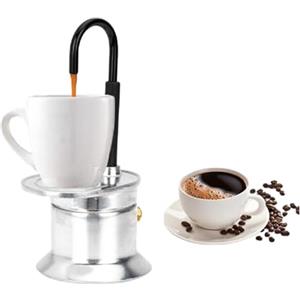 Topyond Moka a Tubo Singolo 1 Tazza, 50ml Moka Elettrica Piano Cottura Con Beccuccio in Lega Di Alluminio, Caffettiera Acciaio, Caffettiera 1 Tazza per Induzione per Feste All'aperto E Viaggi