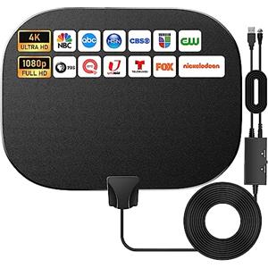 TE-Voze 2026 Nuovo Potente Amplificatore Interno dell'Antenna TV, 600KM Gamma 360° Ricezione del Segnale Antenna TV Digitale per 1080P 4K Tutte le Vecchie e Smart HDTV DTT DVB-T/DVB-T 2, 10M Cavo Coassiale