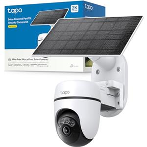 Tapo C610 KIT 2K 3MP Telecamera Wifi Esterno Senza Fili con Pannello Solare, 360° PTZ Videocamera Sorveglianza a Batteria 6700mAh, Rilevamento Umano, Visione Notturna a Colori, Tracciamento AI, IP65