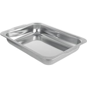 ASelected Pirofila rettangolare con manici, in acciaio inox, 40 x 30 x 6,5 cm, rettangolare, per casseruole lasagne brownie