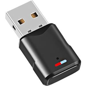 Qaum Adattatore USB Bluetooth 5.3 per PS5/PS4/PC/Switch Console, bassa latenza audio Dongle Bluetooth 5.3 chiave Adattatore USB 3 Mbit/S trasmettitore ricevitore per Macos/Windows/cuffie