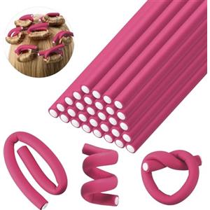 Rairsky 30 Pezzi Bigodini Morbidi Flessibili Heatless Curls 24×0.8cm Heatless Hair Curler, Bigodini Flessibili Bigodini per Capelli Senza Calore, Arricciacapelli Senza Calore Bigodini Morbidi per Dormire