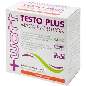 +Watt Testo Plus Maca Evolution - Integratore Alimentare a Base di Acido D-aspartico, Maca, L-arginina, L-citrullina, magnesio, zinco e vitamine B5 e B6 per Resistenza e Performance Fisica