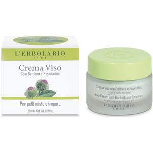 L'Erbolario Crema Viso 30 ml - Bardana e Rosmarino per Pelli Miste e Impure