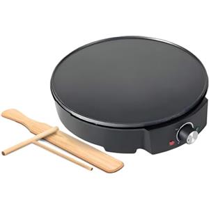 Avilia - Crepiera Elettrica da 1200W con Rivestimento Antiaderente, Spatola in Legno Inclusa, Cottura Veloce, Perfetta per Crepes Dolci o Salate, Ideale per Uso Domestico e Merende Creative