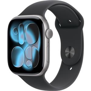 Apple Watch Series 11 (2025) GPS 46mm Space Grey Aluminium Case with Sport Band M/L - Black - EUROPA