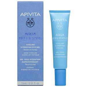 Apivita Aqua Beelicious Gel Occhi Idratante e Rinfrescante 15ml - Con Infuso Floreale e Applicatore Roll-On