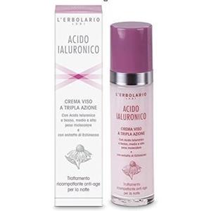 L'Erbolario Crema Viso a Tripla Azione con Acido Ialuronico - Trattamento Anti-Age Idratante 50 ml