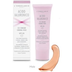 L'Erbolario Acido Ialuronico CC Cream Miele SPF 20 - Crema Viso Idratante e Colorata 50 ml