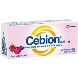 Cebion Masticabile Senza Zucchero Integratore di Vitamina C 20 Compresse