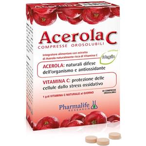 Pharmalife Research Acerola C - 30 Compresse Orosolubili con Estratto di Acerola e Vitamina C