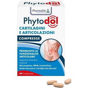 Pharmalife Phytodol Cartilagini e Articolazioni - Integratore con Glucosamina, MSM, Condroitina, Acido Ialuronico e Artiglio del Diavolo, 60 Compresse