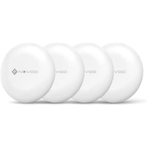 NOVOO Air Smart Tracker Tag per Apple & Google Find My, Mini Localizzatore Bluetooth con Allarme Forte 80dB, Batteria Sostituibile, Etichetta Localizzatore per Chiavi/Passaporto/Valigie/Bagni, 4 PCS