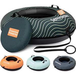 SereneLife Slitta da Neve, Slittino da Neve 102 cm, per Tutte le Età, In Discesa per Sport Invernali, Fondo Rigido in Plastica Resistente, Tubo Gonfiabile, Rivestimento Oxford, Per Bambini E Adulti