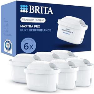 BRITA Filtro acqua rubinetto MAXTRA PRO Pure Performance - 6 pezzi | Filtri per acqua originali compatibile con caraffe filtranti BRITA riduce cloro,calcare, PFAS e metalli (scorta semestrale)