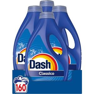 Dash Power Detersivo Liquido Lavatrice, 160 Lavaggi (4x40), Classico, Rimuove Le Macchie, Igienizza, Brillantezza Per I Capi
