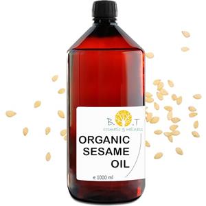 B.O.T Cosmetic & Wellness - Olio di Sesamo Biologico Spremuto a Freddo | Per Cosmesi Naturale, Massaggi Ayurvedici, Pelle, Capelli | Antietà, Rassodante 1000 ml