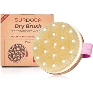SURDOCA Spazzola per il corpo a secco per drenaggio linfatico, scrub per il corpo bagnato e asciutto, spazzola esfoliante naturale, rosa