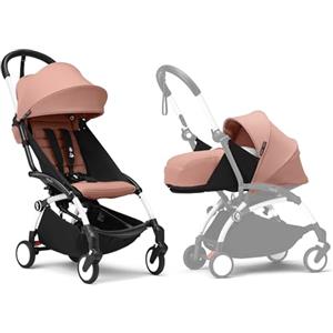 Stokke Passeggino Stokke YOYO3 con Newborn Pack - Include telaio bianco, YOYO 6+ Color Pack (Ginger) e 0+ Newborn Pack (Ginger)
