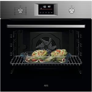 AEG Forno da Incasso Multifunzione, TU5AB42SM, Serie 5000, SurroundCook, Capacitá 72L, Autopulizia AquaClean, Riscaldamento rapido, Classe A+, Display, LED