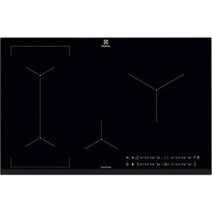 Electrolux Serie 600 Piano Cottura a Induzione 4 Fuochi da Incasso, LIL83443 Bridge 80 cm, Tecnologia Hob2Hood® e Zone Cottura Flessibili, 780x520 mm, Nero