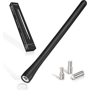 Bingfu Antenna Auto Corta Universale Amplificatore Autoradio DAB FM AM 19,5 cm Tetto Gomma da Cancellare Albero per Amplificata Radio Veicolo Camion SUV,Viti M4.0 M5.0 M6.0