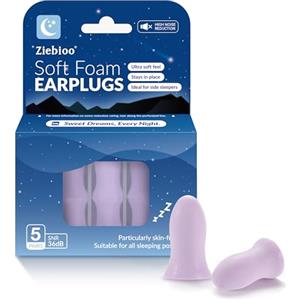 Ziebioo ???????????? ???????????????? Ziebioo tappi orecchie dormire, Design ergonomico, SNR da 36 dB Tappi per le orecchie ipoallergenici con cancellazione del rumore per bloccare il russare, volare, studiare, lavorare